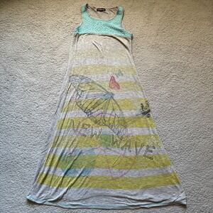 Libertalia Dress Gray Striped‎ Women's Medium (5/6) Womens Long Sleeveless